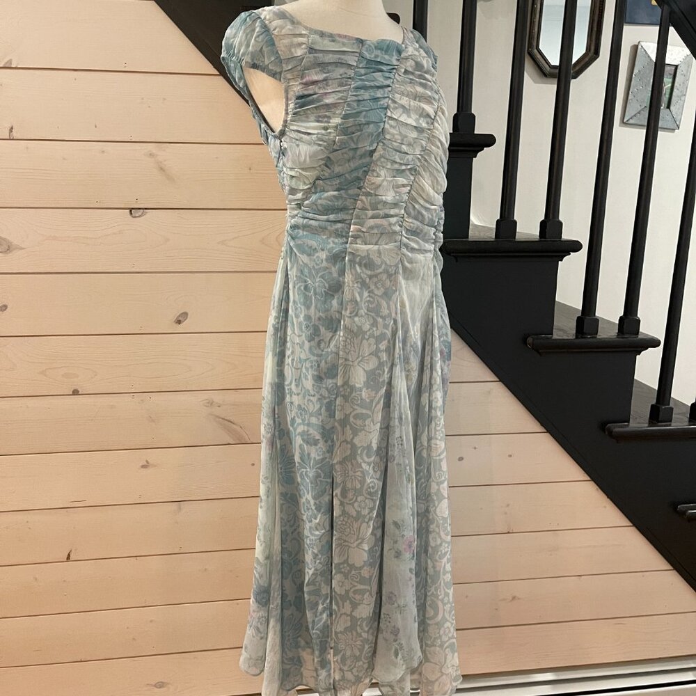 023 Free People Heart To Heart Midi Dress In Blue Combo NWT Size XS (0) - Picture 6 of 8